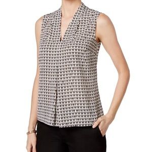 Nine West Penguin V Neck Shell Blouse